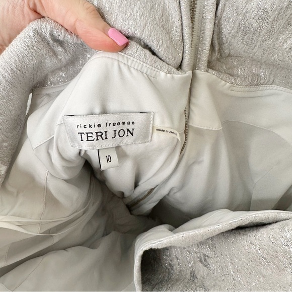 Rickie Freeman for Teri Jon Metallic Jacquard Evening Gown Wedding Prom Dress 10 - Picture 12 of 14